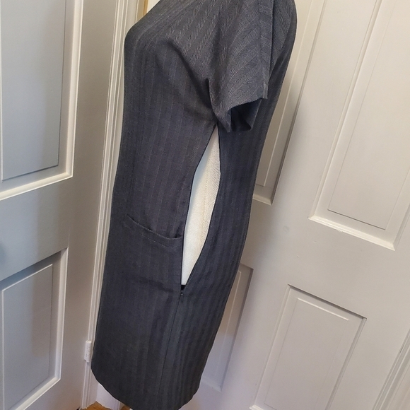 Apostrophe Pinstripe/Herringbone Print Dress Size 12, Classic, Business - Picture 4 of 9